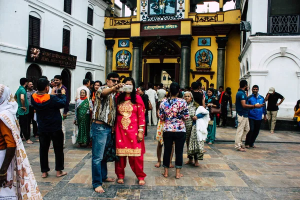 Katmandú Nepal Agosto 2018 Vista Las Incógnitas Los Hindúes Visitan — Foto de Stock