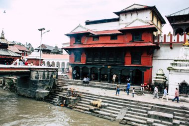  Katmandu Nepal 27 Ağustos 2018 görüş sabahleyin Pashupatinath Tapınağı
