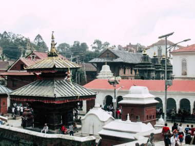  Katmandu Nepal 27 Ağustos 2018 görüş sabahleyin Pashupatinath Tapınağı
