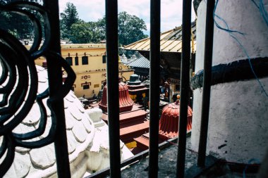  Katmandu Nepal 27 Ağustos 2018 görüş sabahleyin Pashupatinath Tapınağı