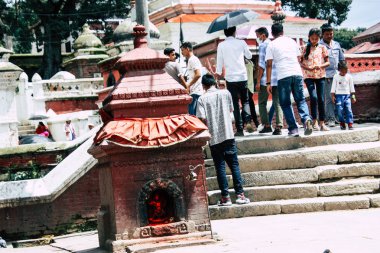  Katmandu Nepal 27 Ağustos 2018 görüş sabahleyin Pashupatinath Tapınağı