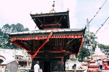  Katmandu Nepal 27 Ağustos 2018 görüş sabahleyin Pashupatinath Tapınağı