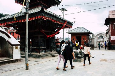  Katmandu Nepal 27 Ağustos 2018 görüş sabahleyin Pashupatinath Tapınağı