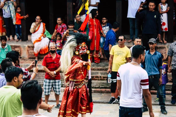 Катманду Непал Серпня 2018 Подання Невідомих Молодих Людей Які Відвідують — стокове фото