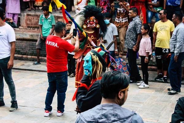 Катманду Непал Серпня 2018 Подання Невідомих Молодих Людей Які Відвідують — стокове фото