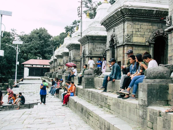 Kathmandu Nepál Srpna 2018 Pohled Chrám Pashupatinath Ráno — Stock fotografie