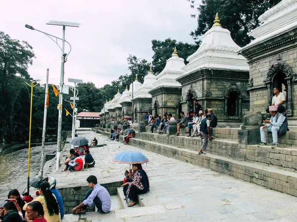 Kathmandu Nepál Srpna 2018 Pohled Chrám Pashupatinath Ráno — Stock fotografie