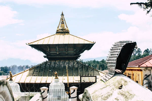 Kathmandu Nepál Augusztus 2018 Reggel Pashupatinath Templom Megtekintése — Stock Fotó