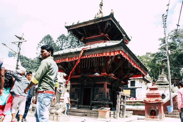 Κατμαντού Νεπάλ Αυγούστου 2018 Θέα Ναός Παπουπατινάθ Πρωί — Φωτογραφία Αρχείου