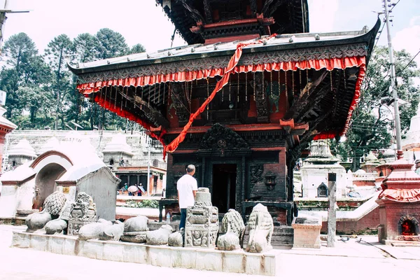 Kathmandu Nepal Agosto 2018 Vista Templo Pashupatinath Pela Manhã — Fotografia de Stock