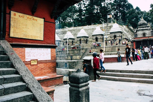 Kathmandu Nepál Augusztus 2018 Reggel Pashupatinath Templom Megtekintése — Stock Fotó