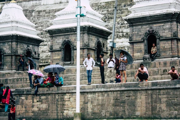 Kathmandu Nepál Augusztus 2018 Reggel Pashupatinath Templom Megtekintése — Stock Fotó