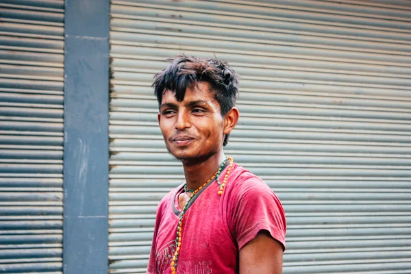 Kathmandu Nepal August 2018 Blick Auf Unbekannte Nepali Arbeiter Beim — Stockfoto