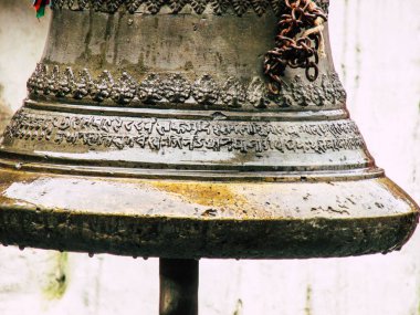 Katmandu Nepal 31 Ağustos 2018 Shree Gha Stupa tapınağın görünümünü bulunan Naghal bölgesinde akşam Kathmandu Thamel ve Durbar Meydanı arasında