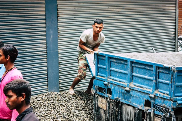 Катманду Непал Серпня 2018 Подання Невідомих Непальського Працівник Будівництва Нового — стокове фото