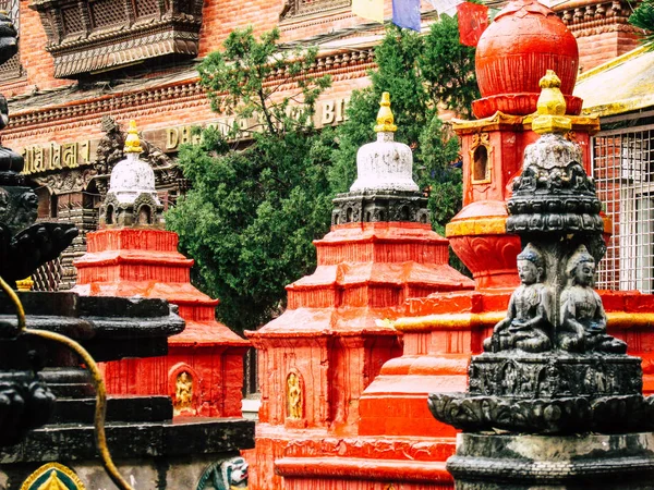 2018 日ネパール カトマンズ シュリー Gha 仏舎利塔寺観が夕方カトマンズのタメルとダルバール広場の間の Naghal 地区に位置します — ストック写真