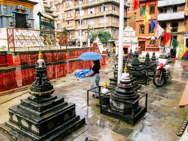 Katmandú Nepal Agosto 2018 Vista Del Templo Shree Gha Stupa — Foto de Stock