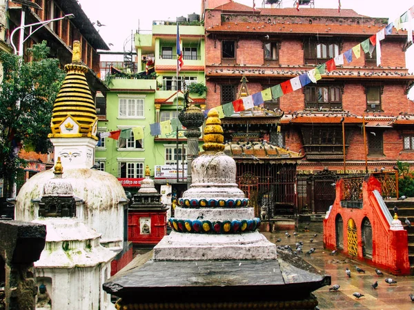 Katmandu Nepal Ağustos 2018 Shree Gha Stupa Tapınağın Görünümünü Bulunan — Stok fotoğraf