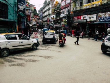 Katmandu Nepal 31 Ağustos 2018 Durbar Meydanı ve Kathmandu Thamel bölgesi arasında öğleden sonra bilinmeyenli Nepalce insanlar görünümünü