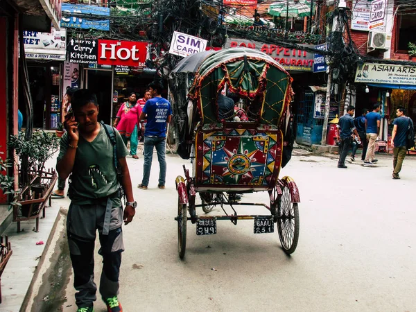 Katmandú Nepal Agosto 2018 Vista Pueblo Nepalí Desconocido Conduciendo Touk — Foto de Stock