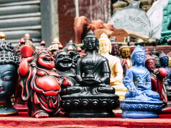 Kathmandu Nepal August 2018 Closeup Decorative Objects Sold Souvenirs Shop — Stock Photo, Image