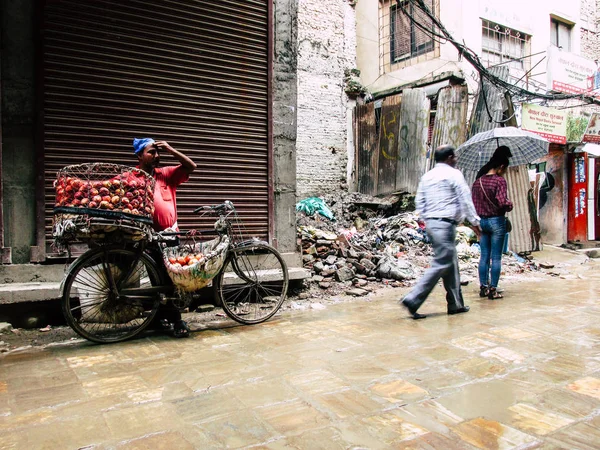 Kathmandu Nepal Augusti 2018 Visa Okända Nepali Människor Som Gick — Stockfoto