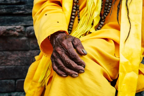 Katmandu Nepal Eylül 2018 Bir Sadhu Ile Boya Portresi Nokta — Stok fotoğraf