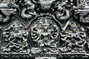 Katmandu Nepal 1 Eylül 2018 shree Tanadevi Tarini Bhawanid Tapınağı'nın görünümü bulunan açık Durbar Meydanı Katmandu içinde sabah