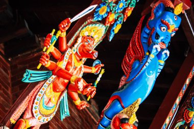 Katmandu Nepal 1 Eylül 2018 shree Tanadevi Tarini Bhawanid Tapınağı'nın görünümü bulunan açık Durbar Meydanı Katmandu içinde sabah