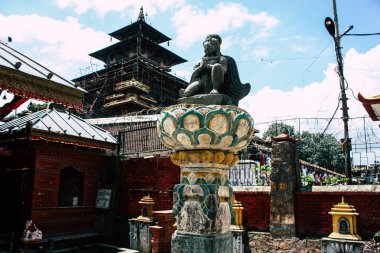 Katmandu Nepal 1 Eylül 2018 shree Tanadevi Tarini Bhawanid Tapınağı'nın görünümü bulunan açık Durbar Meydanı Katmandu içinde sabah