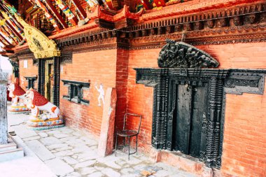 Katmandu Nepal 1 Eylül 2018 shree Tanadevi Tarini Bhawanid Tapınağı'nın görünümü bulunan açık Durbar Meydanı Katmandu içinde sabah