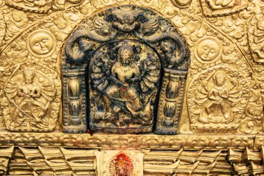Katmandu Nepal 1 Eylül 2018 shree Tanadevi Tarini Bhawanid Tapınağı'nın görünümü bulunan açık Durbar Meydanı Katmandu içinde sabah