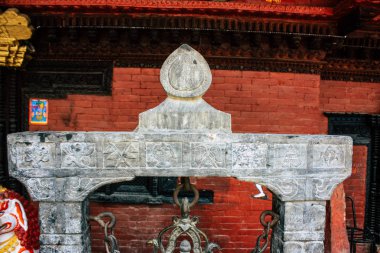 Katmandu Nepal 1 Eylül 2018 shree Tanadevi Tarini Bhawanid Tapınağı'nın görünümü bulunan açık Durbar Meydanı Katmandu içinde sabah