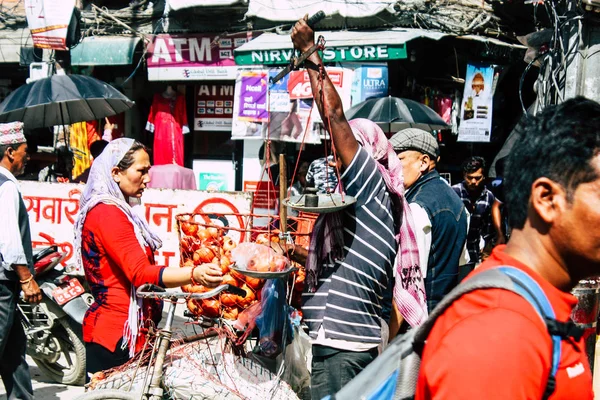 Kathmandu Nepal September 2018 Closeup Unknown Nepali People Selling Fruits — Stock Photo, Image