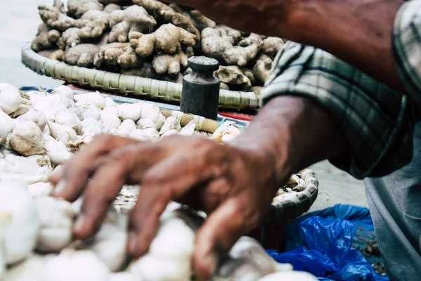 Kathmandu Nepal September 2018 Nahaufnahme Einer Hand Eines Unbekannten Nepali — Stockfoto