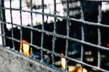 Katmandu Nepal 1 Eylül 2018 yanan mumlar Closeup ön Durbar Kare Kathmandu tapınakta sabah