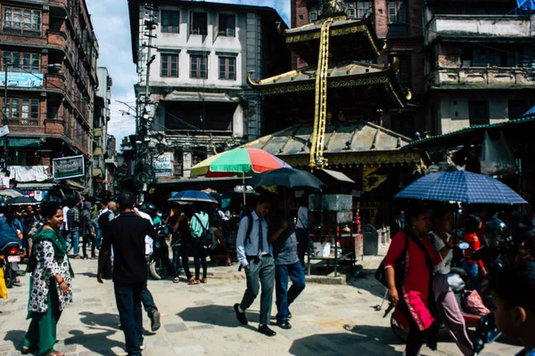 Kathmandu Nepal September 2018 Blick Auf Unbekannte Nepali Menschen Die — Stockfoto