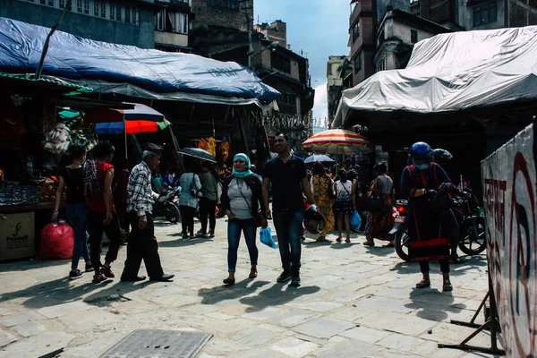 Kathmandu Nepal September 2018 View Unknowns Nepali People Walking Street — Stock Photo, Image