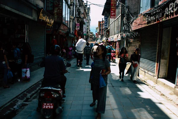 Kathmandu Nepal September 2018 Weergave Van Onbekenden Nepali Mensen Lopen — Stockfoto