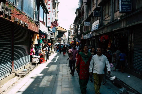 Kathmandu Nepal September 2018 View Unknowns Nepali People Walking Street — Stock Photo, Image