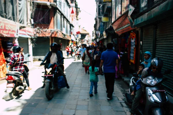 Kathmandu Nepal September 2018 View Unknowns Nepali People Walking Street — Stock Photo, Image