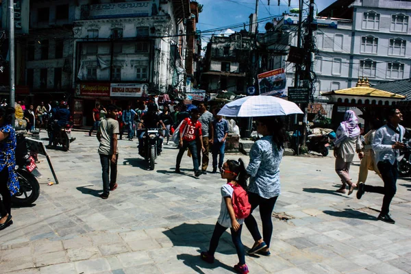 Katmandú Nepal Septiembre 2018 Vista Incógnitas Nepalíes Caminando Por Calle — Foto de Stock