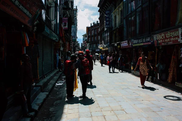 Kathmandu Nepal September 2018 View Unknowns Nepali People Walking Street — Stock Photo, Image