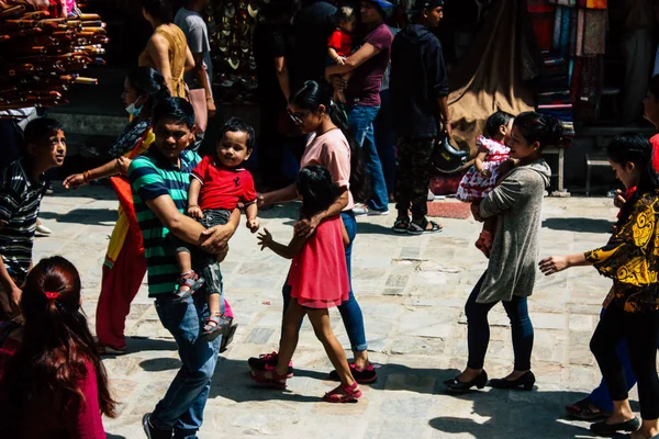 Katmandu Nepal Eylül 2018 Bilinmeyenli Nepalce Insanlar Sabah Chhetrapati Kare — Stok fotoğraf