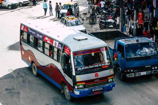 Pokhara Nepal Setembro 2018 Encerramento Ônibus Local Nepalês New Road — Fotografia de Stock