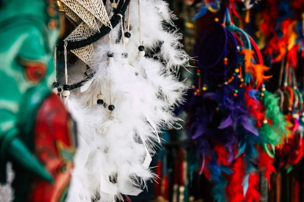 Pokhara Nepal September 2018 Closeup Traditional Nepali Decorative Objects Sold — Stock Photo, Image