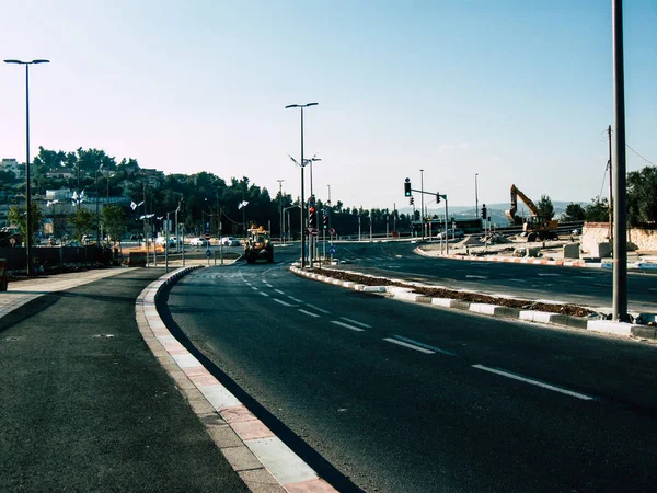 Jerusalén Israel Septiembre 2018 Vista Hombre Con Una Bicicleta Calle — Foto de Stock