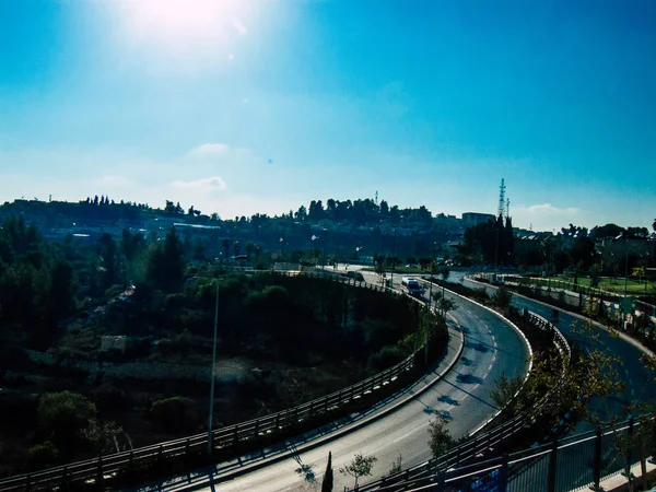 Jérusalem Israël Septembre 2018 Vue Une Route Israélienne Jérusalem Dans — Photo