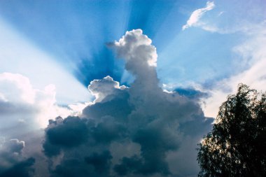 Pokhara Nepal 18 Eylül 2018 bulutlar Phewa Gölü akşam üst görünümünü