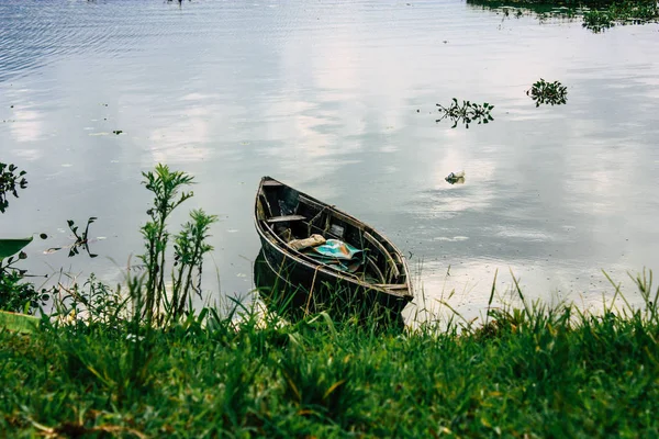 Pokhara Nepal Septiembre 2018 Vista Del Lago Phewa Cerca Pokhara — Foto de Stock